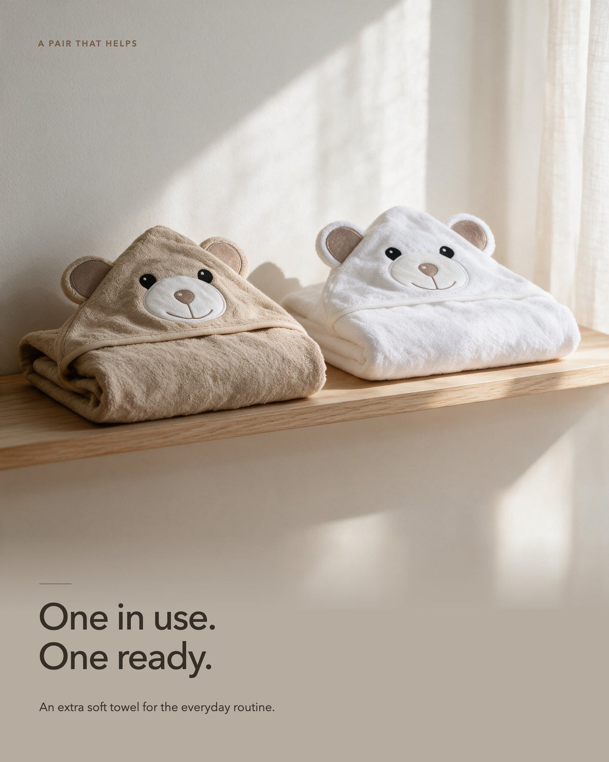 One towel in use, one ready