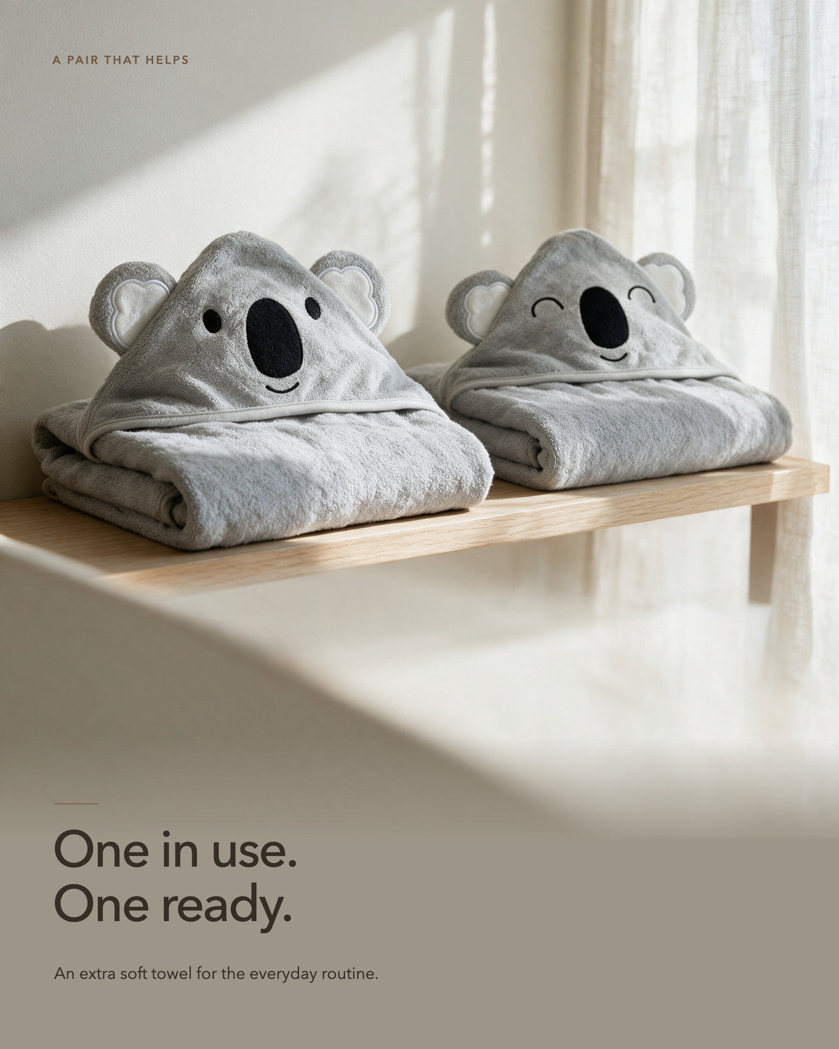 One towel in use, one ready