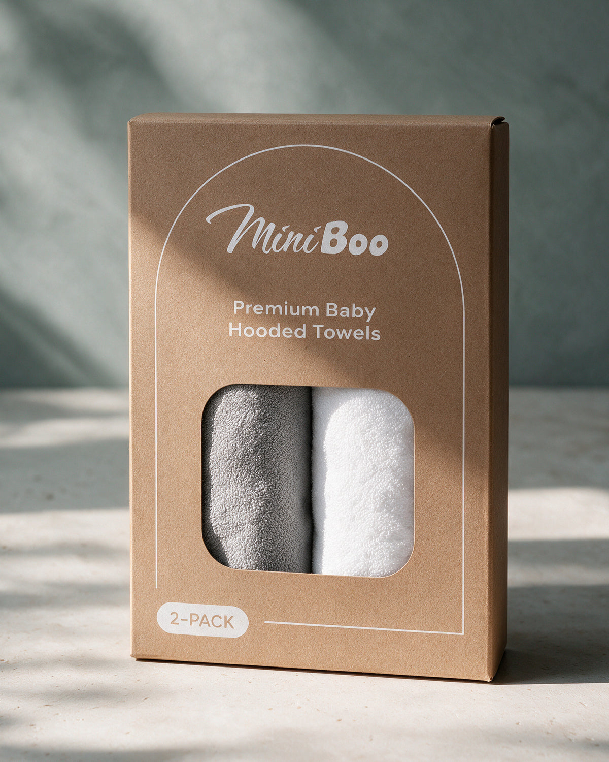 2-Pack Little Bear + The Koala hooded towels in the MiniBoo box