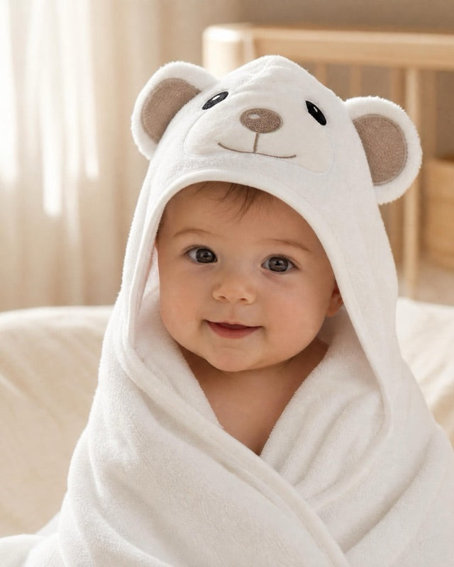 A soft MiniBoo bath-time moment