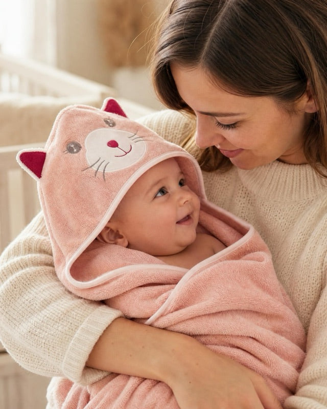 A soft MiniBoo bath-time moment