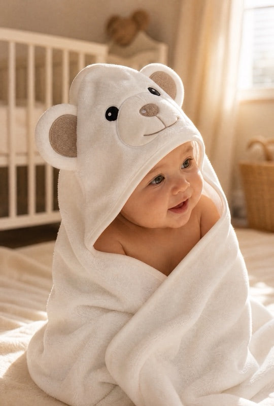 A soft MiniBoo bath-time moment