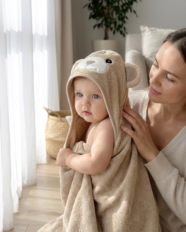 A soft MiniBoo bath-time moment