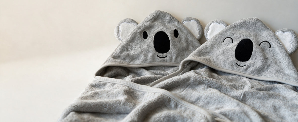 Close-up of the Koala and Sleepy Koala hoods and terry