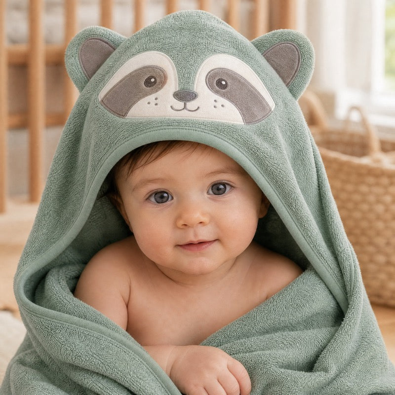 The Raccoon hooded towel