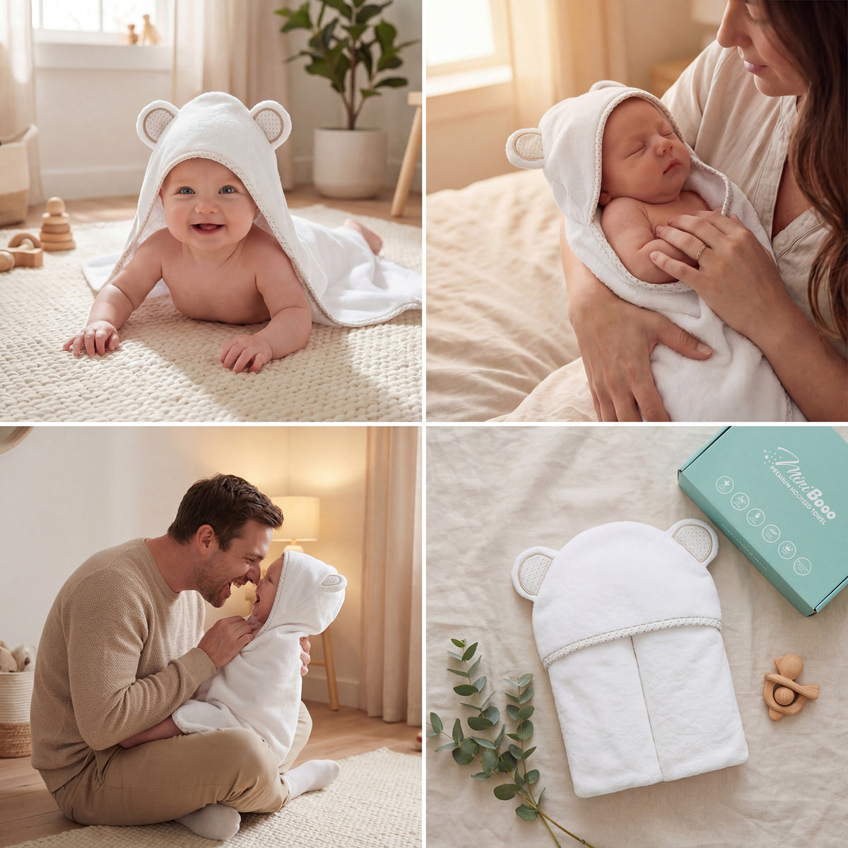 Starry Bear towel moments – crawling, cuddling and ready to gift