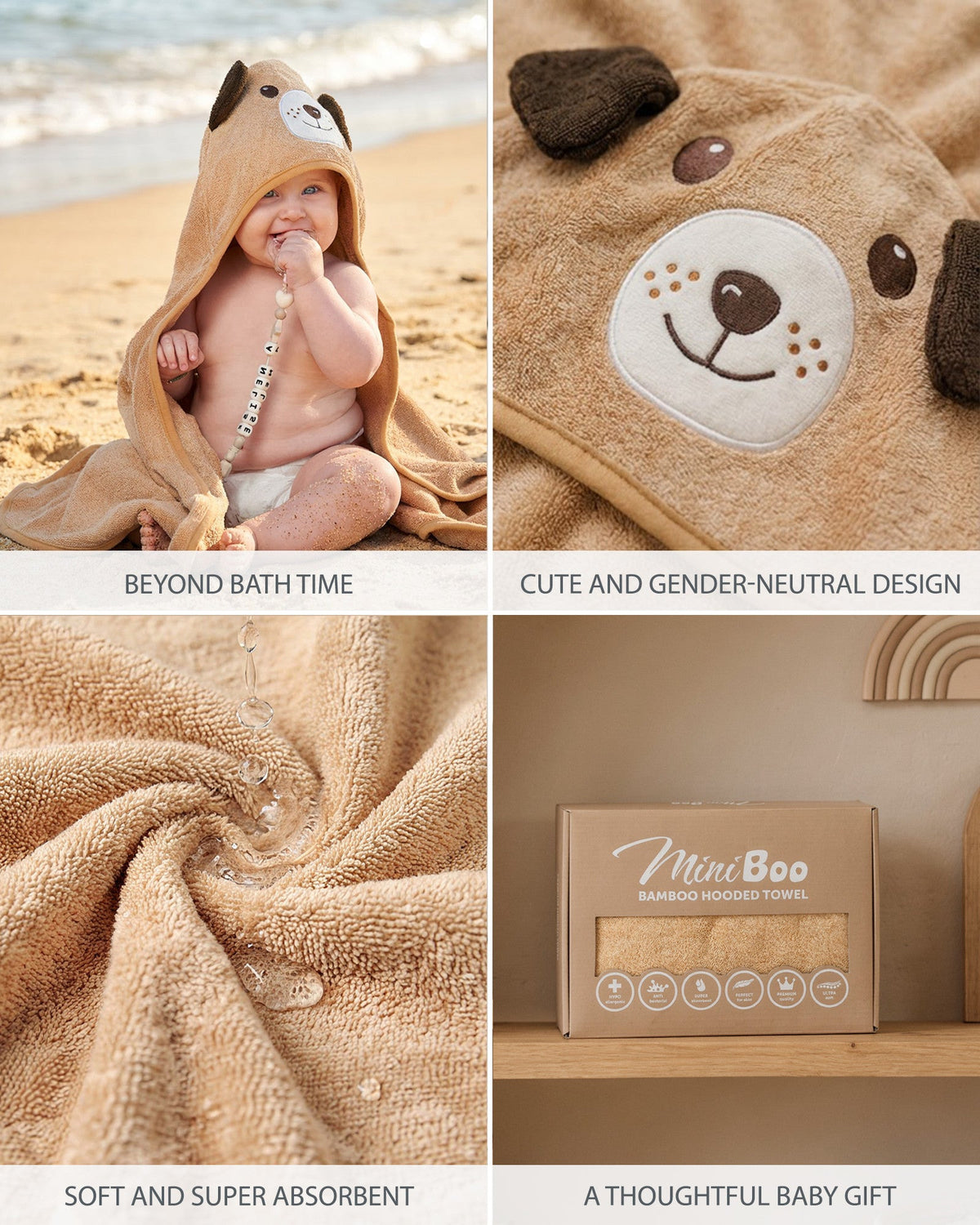 The Dog towel moments – beach, puppy face, soft terry and gift box