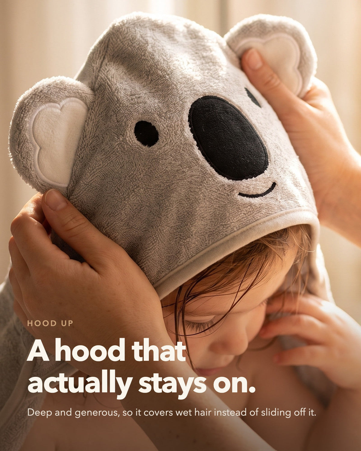 A hood that actually stays on – The Koala hood