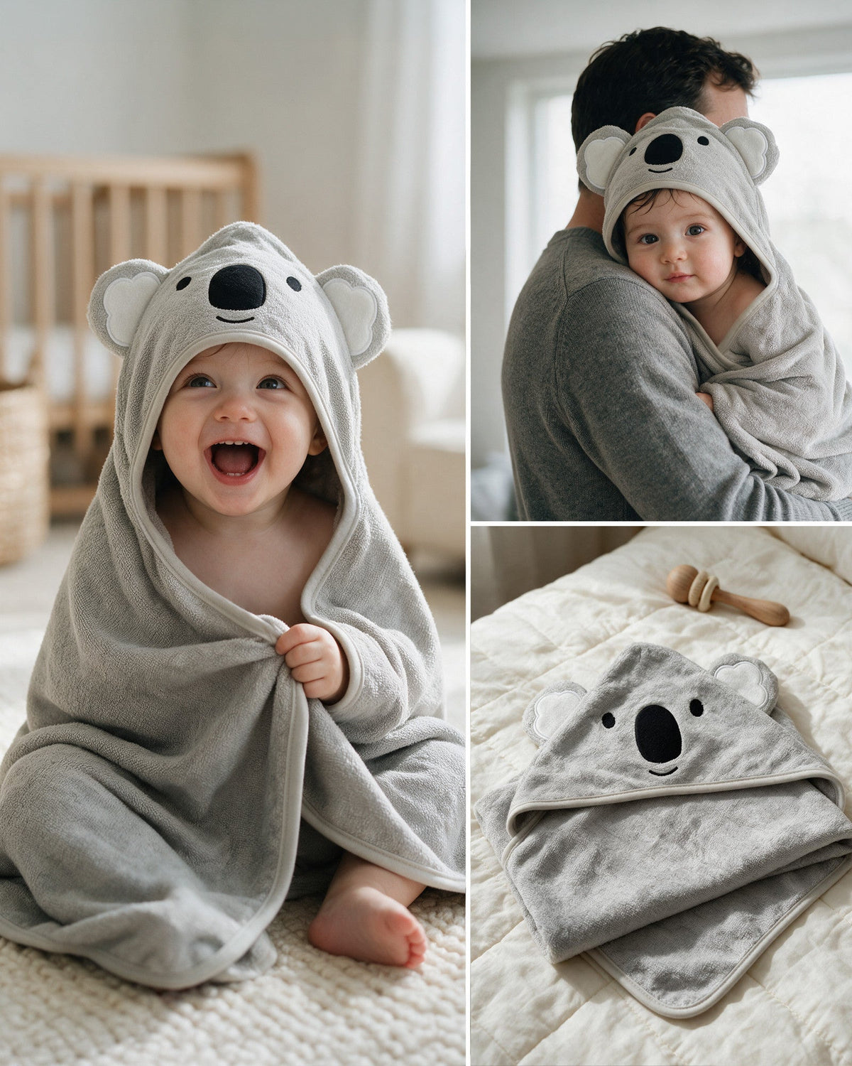 The Koala towel moments – play, cuddles and details